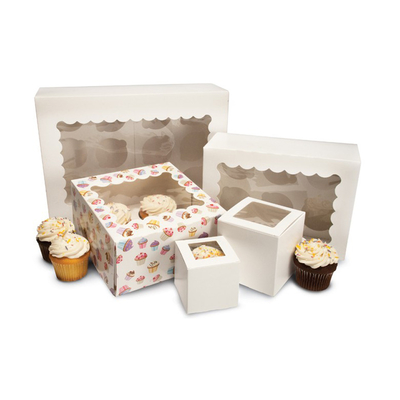 Hộp bánh Cupcake giấy Kraft nhỏ đơn 2 4 6 12 lỗ cho lễ cưới Giáng sinh