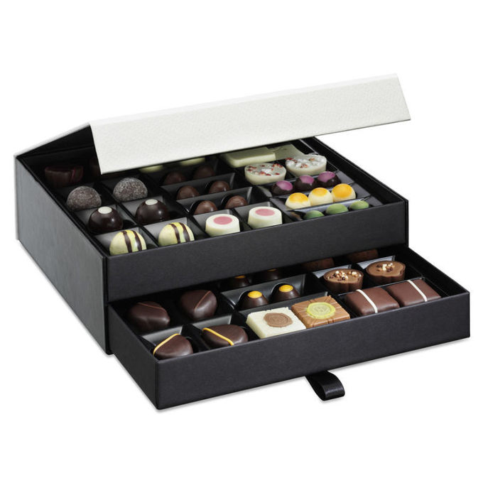 350g Giấy nghệ thuật Hộp cứng các tông Hộp quà tặng Sô cô la Truffle Bao bì UV Spot 0