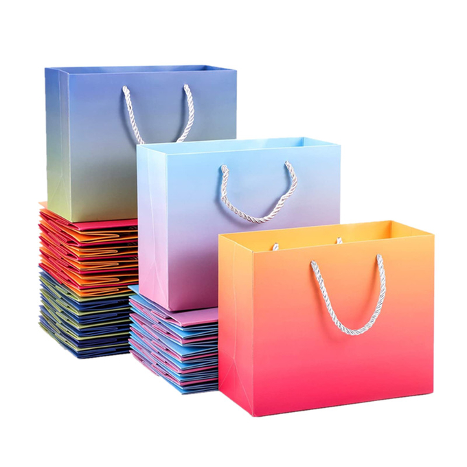 Hiệu ứng ba chiều Túi đựng giấy in có tay cầm ruy băng Pantone 0