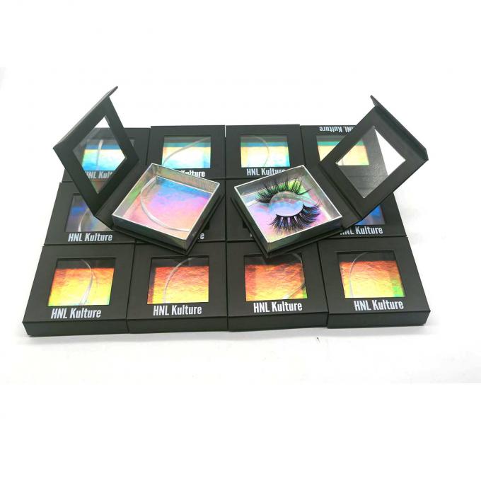 600gsm Eye Lash Magnetic Window Box Bao bì In UV 0